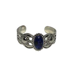 5/$20‎ Silver Cuff Bracelet with Blue Gem